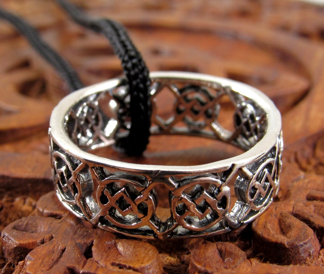 Solid 925 Sterling Silver Men's Celtic Knot Ring, Handcrafted Irish