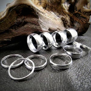 Domed Wedding Band Ring – Solid 925 Sterling Silver Classic Unisex Statement Ring, 2mm–15mm