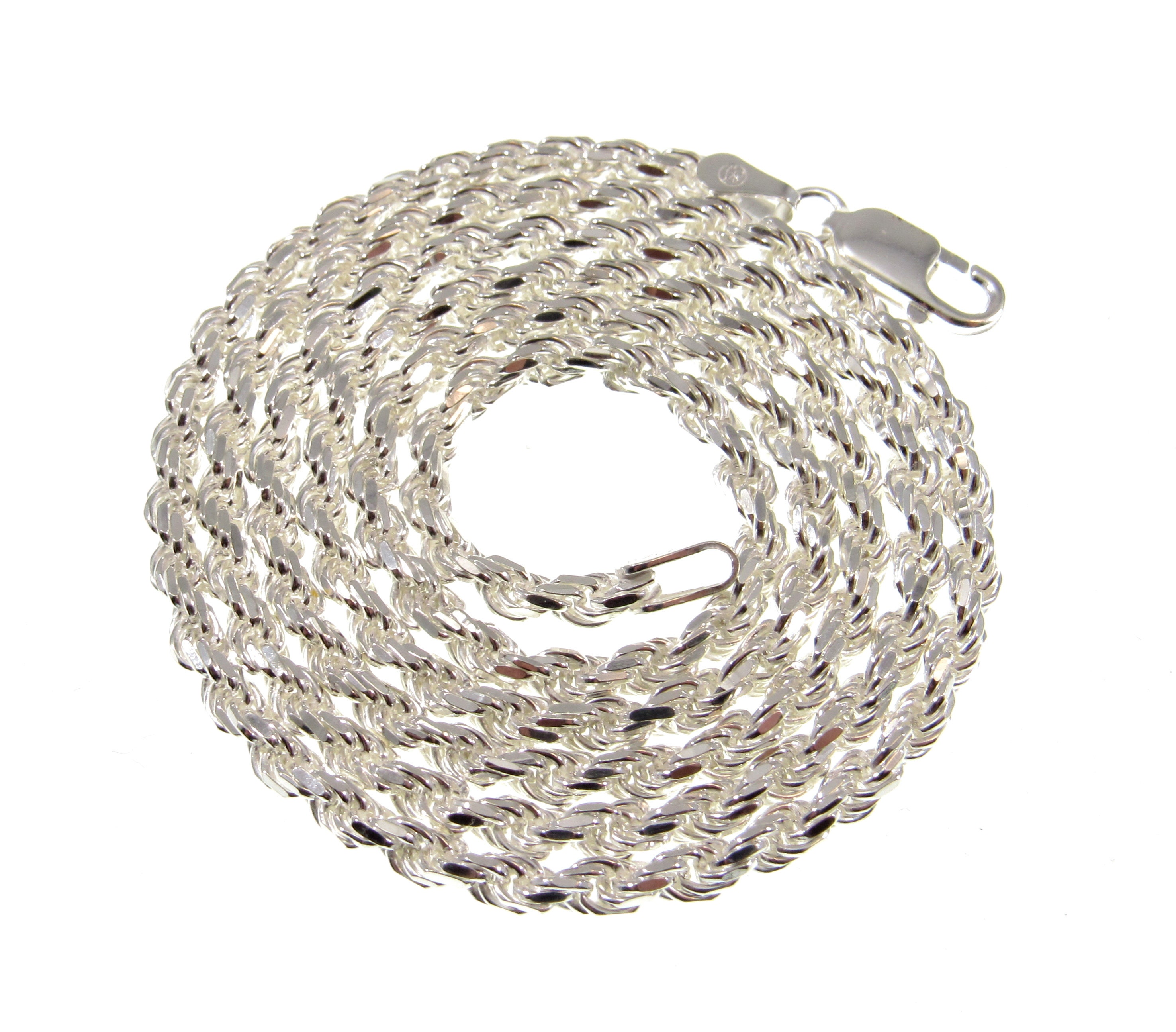 Men's Solid 925 Sterling Silver Rope Chain 3mm 4mm 5mm 20-30 ITALY  *WHOLESALE*