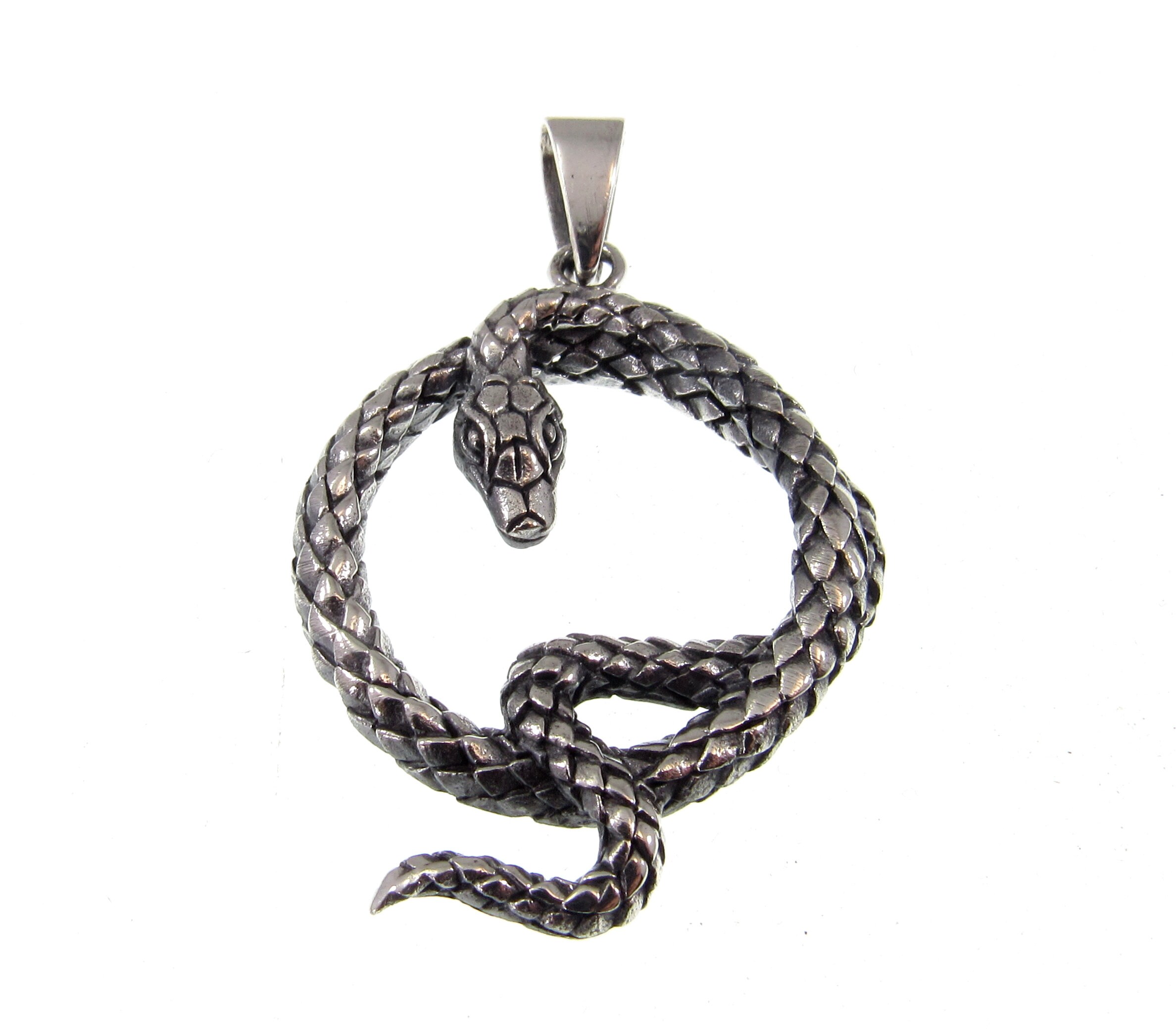 Handcrafted Solid 925 Sterling Silver Round Coiled Snake Pit