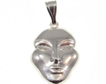 Handcrafted Solid 925 Sterling Silver Face Mask Pendant