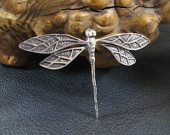 Solid 925 Sterling Silver Dragonfly Pendant – Dragonfly Slide Necklace Charm, Nature-Inspired Jewelry, Insect Totem Gift for Women & Men