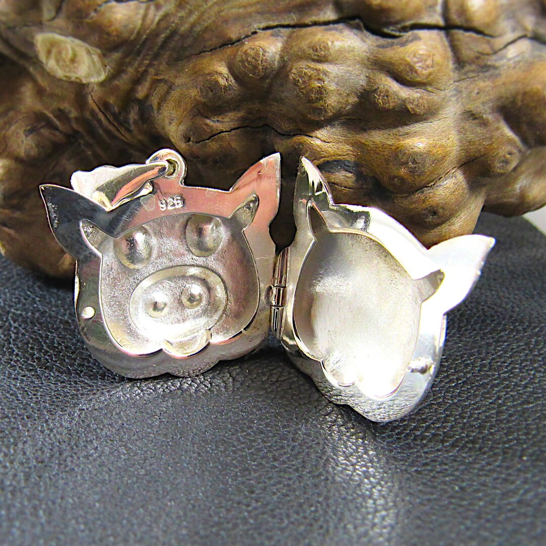 Solid 925 Sterling Silver Pig Locket – Handcrafted Animal Locket ...