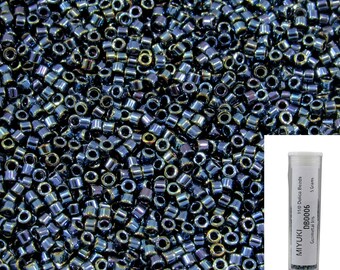 11/0 Miyuki DB0006 Gunmetal Iris Delica Seed Beads, 5 Grams Tube, DB6, DB-0006 Japanese Glass Beads