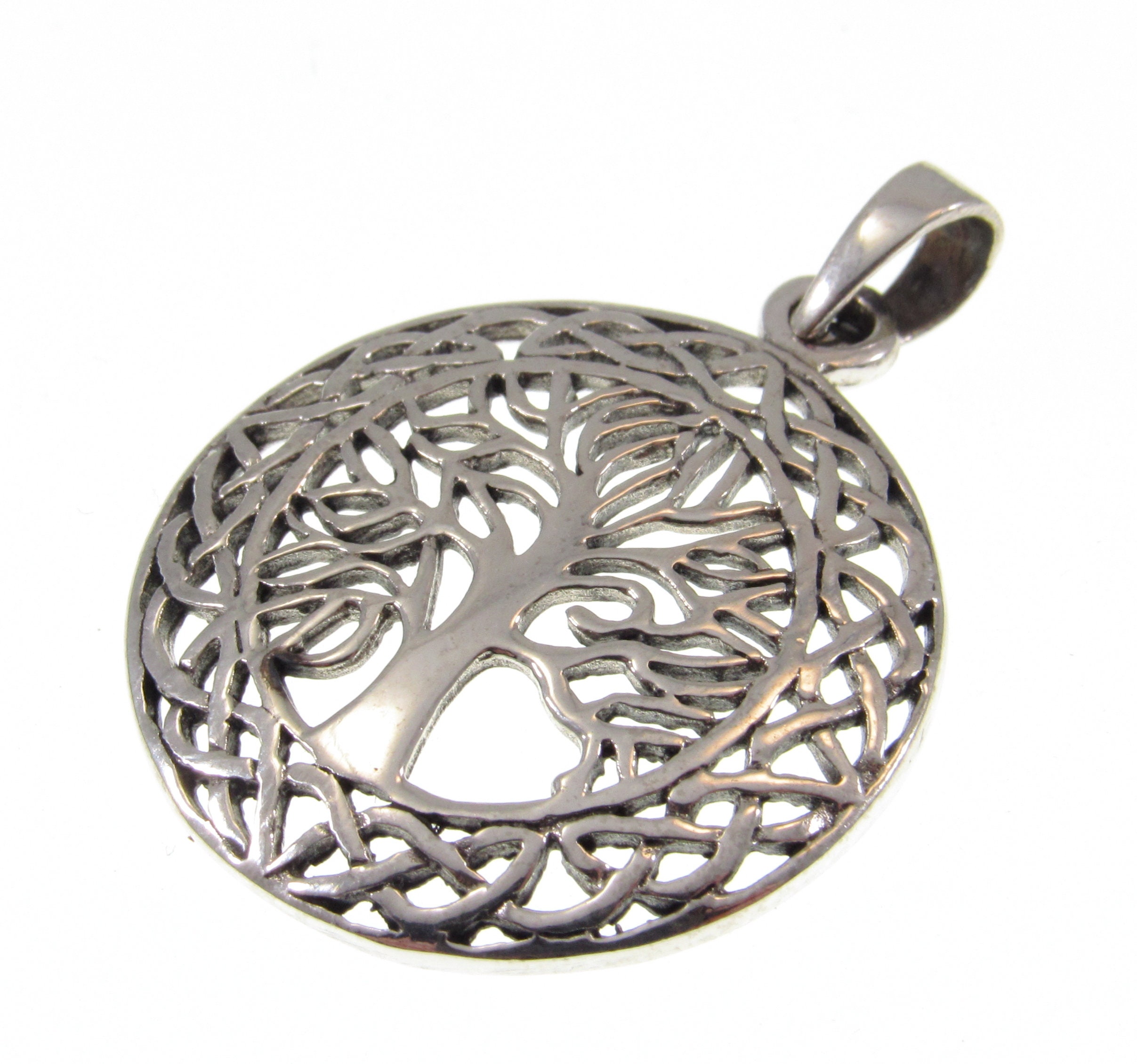 Solid 925 Sterling Silver Tree of Life Pendant – Celtic Knot Necklace ...