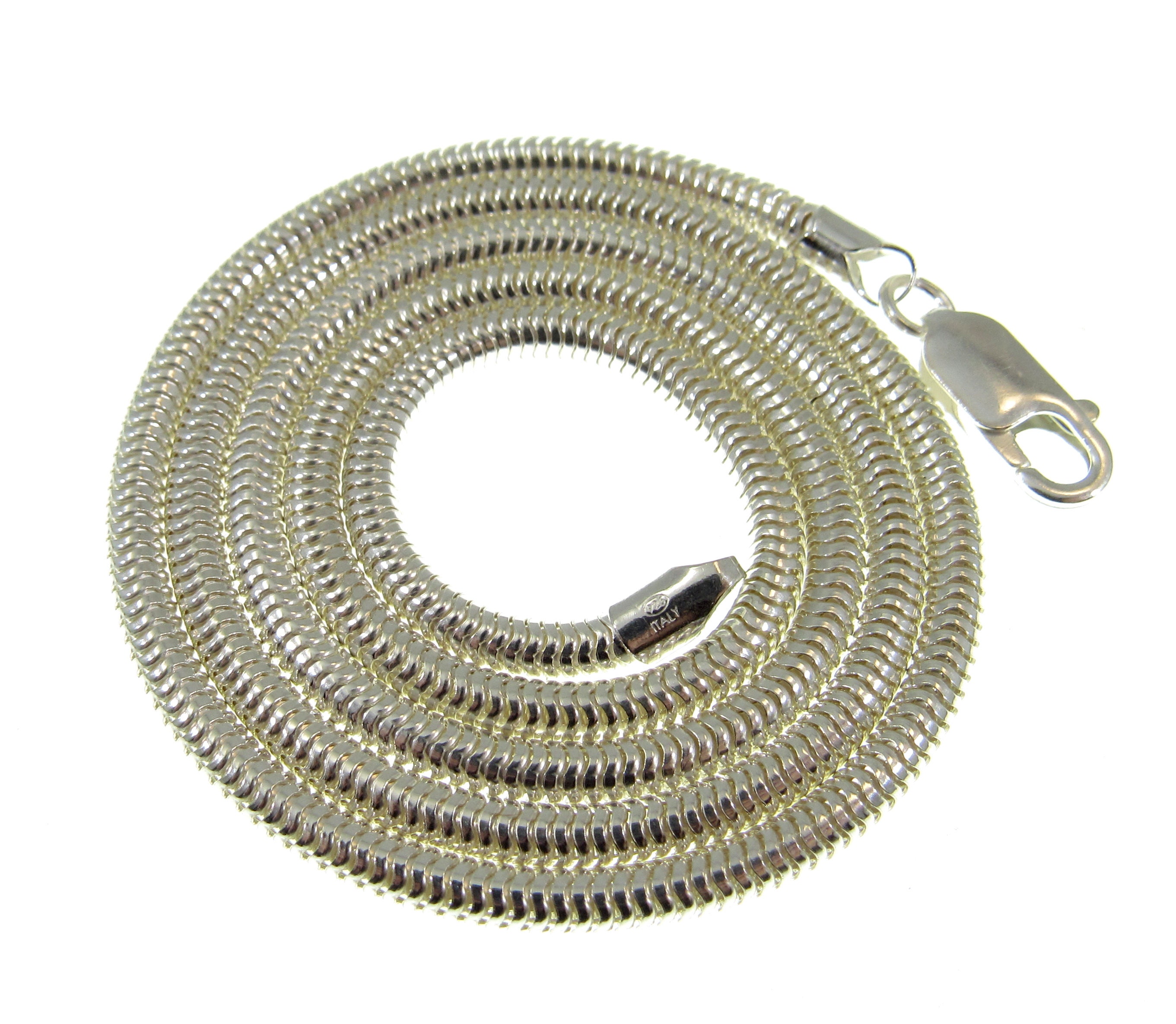 925 Kette 0,8 Mm Massive 925er Sterlingsilber Kette – Runde Schlangenkette, Made In Italy, Mehrfach Tragbar Verstellbare Schlangenkette Silber