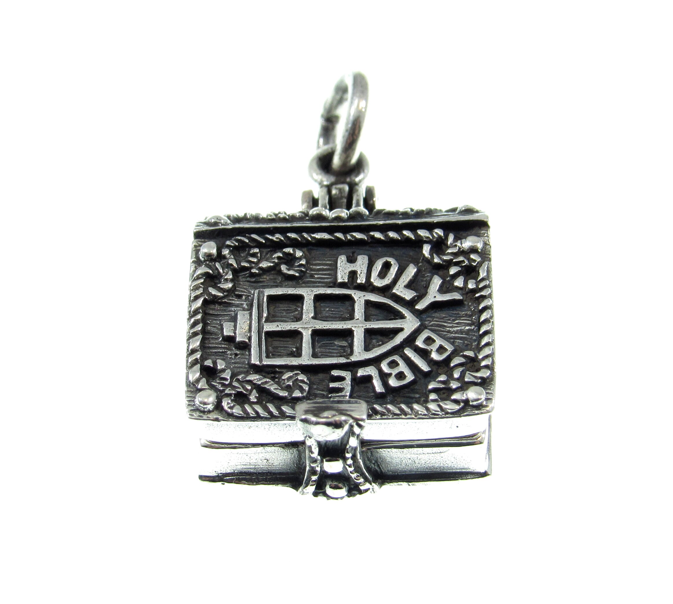 Collana Ciondolo Preghiera Del Signore Croce Bibbia Uomo Acciaio Inox - 5