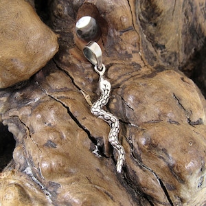 Solid 925 Sterling Silver Snake Pendant – Gothic Serpent Necklace Charm, Occult Jewelry, Wiccan Symbol, Unique Reptile Gift for Him or Her
