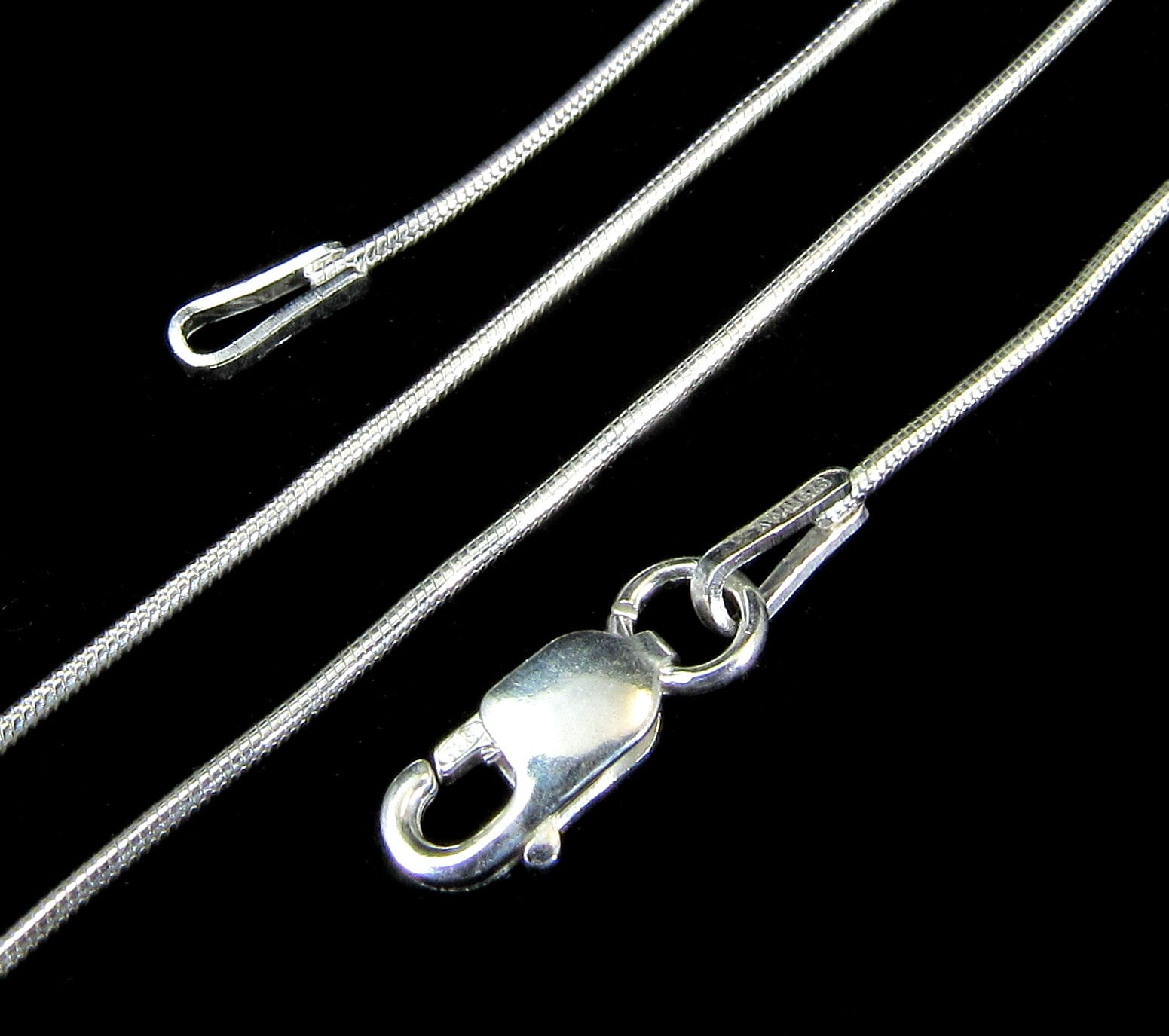 0.8MM Solid 925 Sterling Silver Dainty Italian Round Snake Chain Neck…