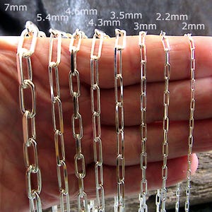 Massive 925 Sterling Silber Italienische Paperclip Kette, Unisex Halskette/Armband für Männer & Frauen, 2 mm - 7 mm, Sleek Edgy Urban Statement Schmuck