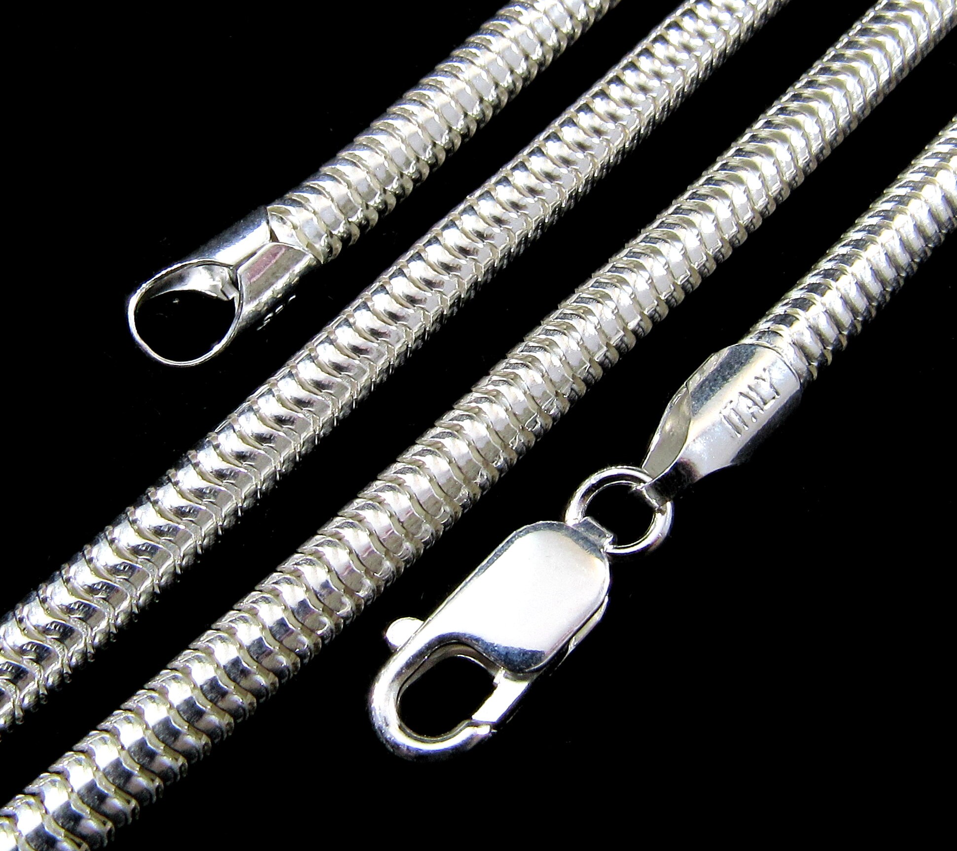 4MM Solid 925 Sterling Silver Men's 
