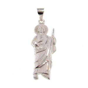 Solid 925 Sterling Silver Saint Jude Thaddaeus Pendant, Handcrafted Religious Jewelry, Apostle of Jesus Medal