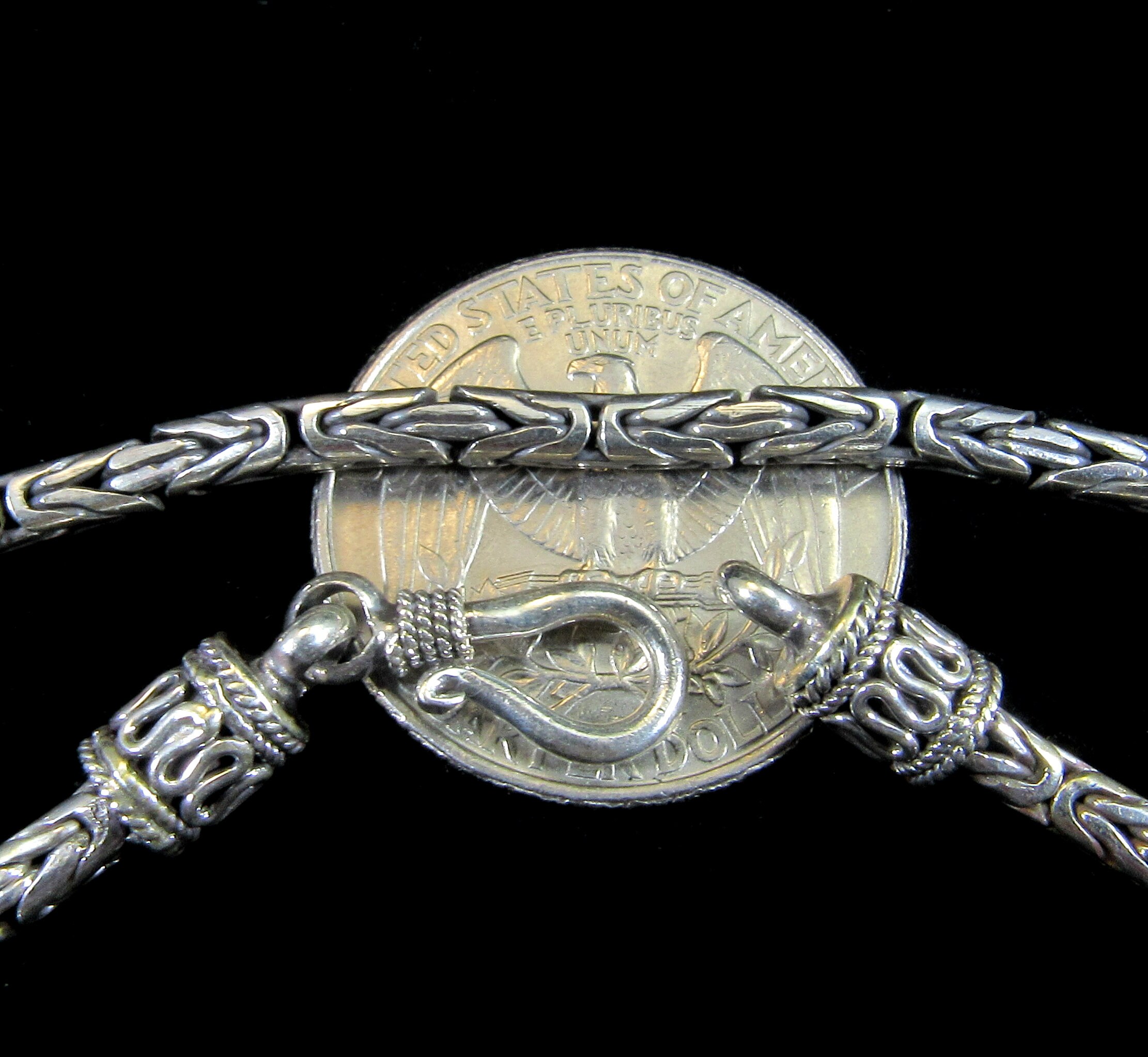 Handmade 3mm Solid 925 Sterling Silver Balinese BYZANTINE