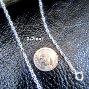 Massive 925 Sterling Silber Italienische Twisted Seil Kette, Lose Seil Halskette für Frauen, Feiner Schmuck Geschenk für Frauen, Made in Italy 2.2MM
