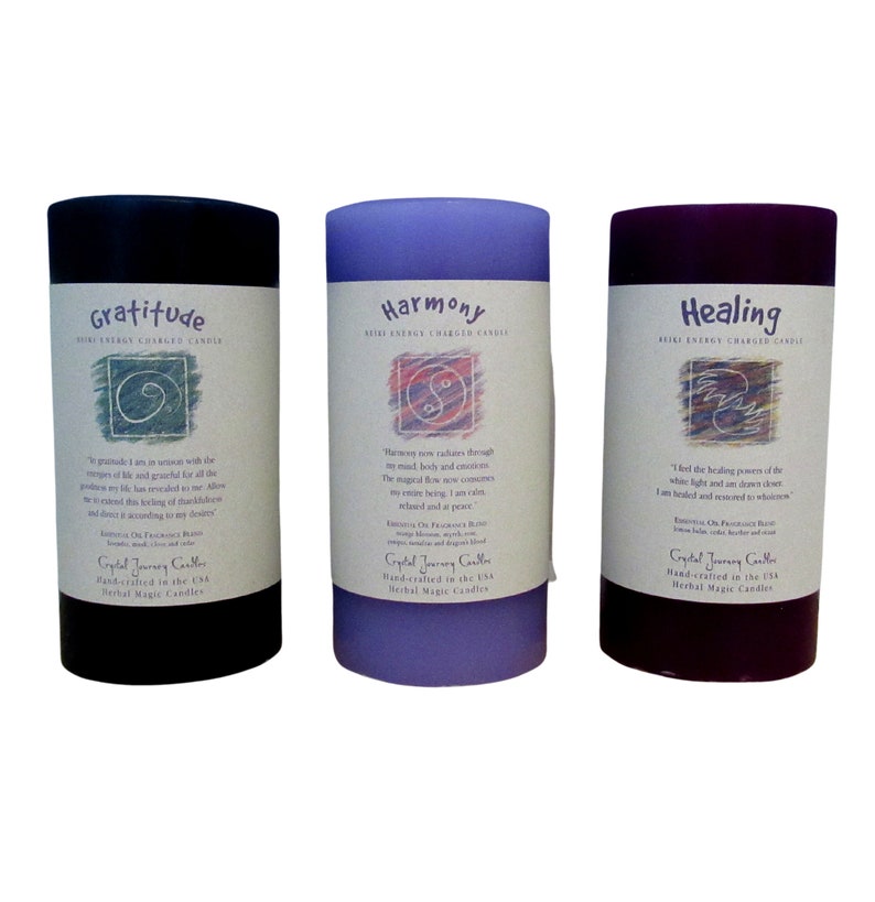Reiki Charged Intention Candle, 3x6 Herbal Magic Pillar, Scented Ritual ...