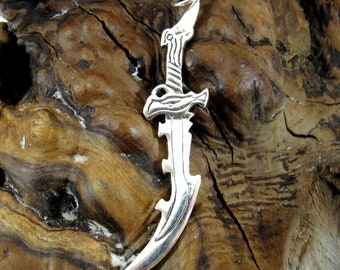 925 Sterling Silver Medieval Sword Pendant