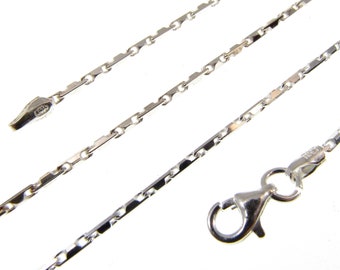 1.2MM HESHE 04 Gauge Solid 925 Sterling Silver HESHE Link Chain, Womens Italian Necklace, Made in Italy, Dainty Chain, 16-30 Inches