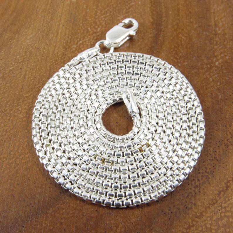 1.5MM Solid 925 Sterling Silver Round Box Chain, Rounded Box Link ...