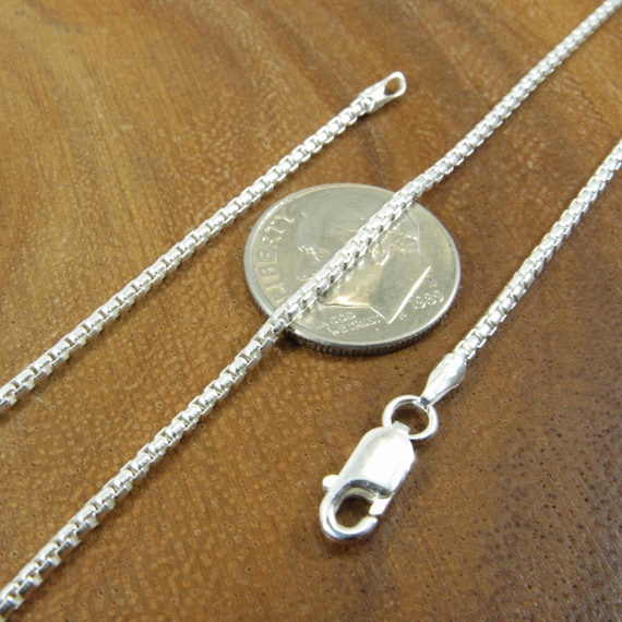 Solid 925 Sterling Silver Round Box Chain, Rounded Box Link Necklace for Men and Women, Made in Italy, Fine Italian Silver Jewelry All Sizes