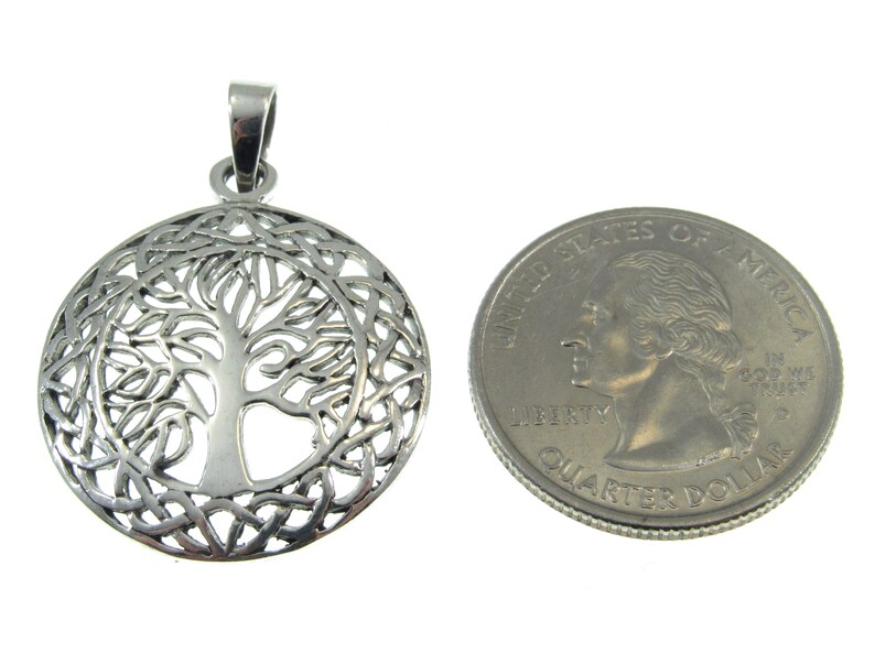 Solid 925 Sterling Silver Tree of Life Pendant – Celtic Knot Necklace ...