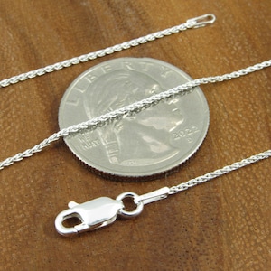 1.1MM Solid 925 Sterling Silver Wheat Chain for Women, Women&#39;s Italian Spiga Necklace,  Layering Necklace Chain, Made in Italy, 020 Gauge