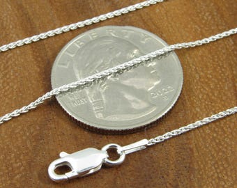 2mm スターリングシルバー スピガチェーンネックレス：ダイヤモンド