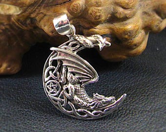 ドラゴンネックレス 925スターリングシルバー ケルトノット ヴァルクナットペンダント ドラゴン ジュエリーギフト メンズ ボーイズ, スターリングシ ドラゴンネックレス 925スターリングシルバー ケルトムーンストーン ドラゴンネックレス レディース ドラゴンジュエリー ギフト レディース ガールズ  スターリングシルバー ムーンストーン, スターリングシルバー, ムーンストーン