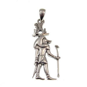 Solid 925 Sterling Silver Sobek Ancient Egyptian Deity Pendant, Nile Crocodile God Sebek