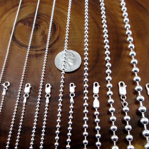 Miabella 925 Sterling Silver Italian Handmade 3mm Bead Ball Strand Chain Bracelet For Women Made In Italy (Length 6.5 Inches - Foto 3