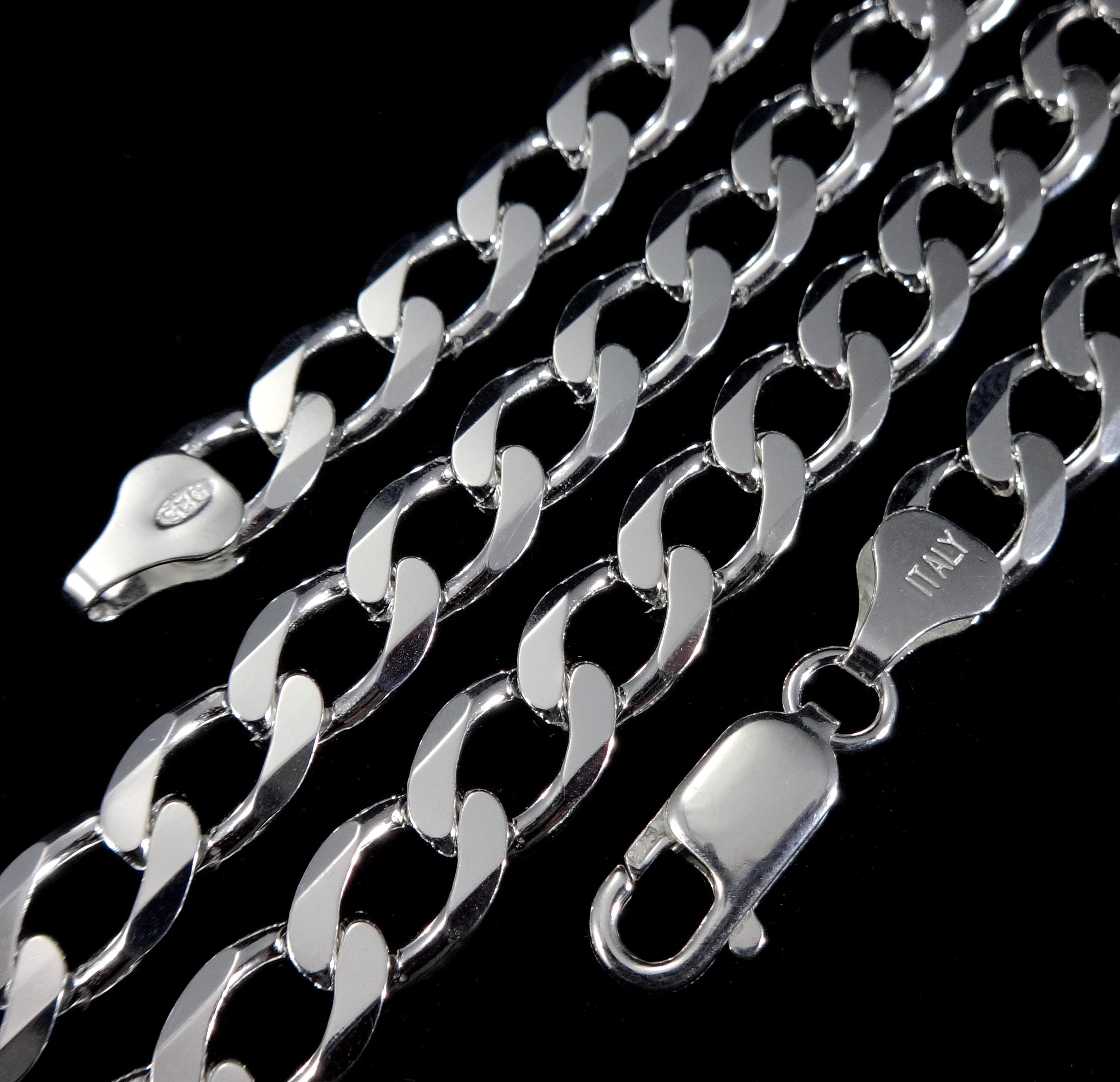 Jewelry Plus 6mm Mens Solid .925 Sterling Silver Cuban Link Curb Chain Necklace