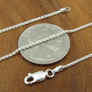 1.4MM Solid 925 Sterling Silver Wheat Chain for Women, Women&#39;s Italian Spiga Necklace,  Layering Necklace Chain, Made in Italy, 030 Gauge