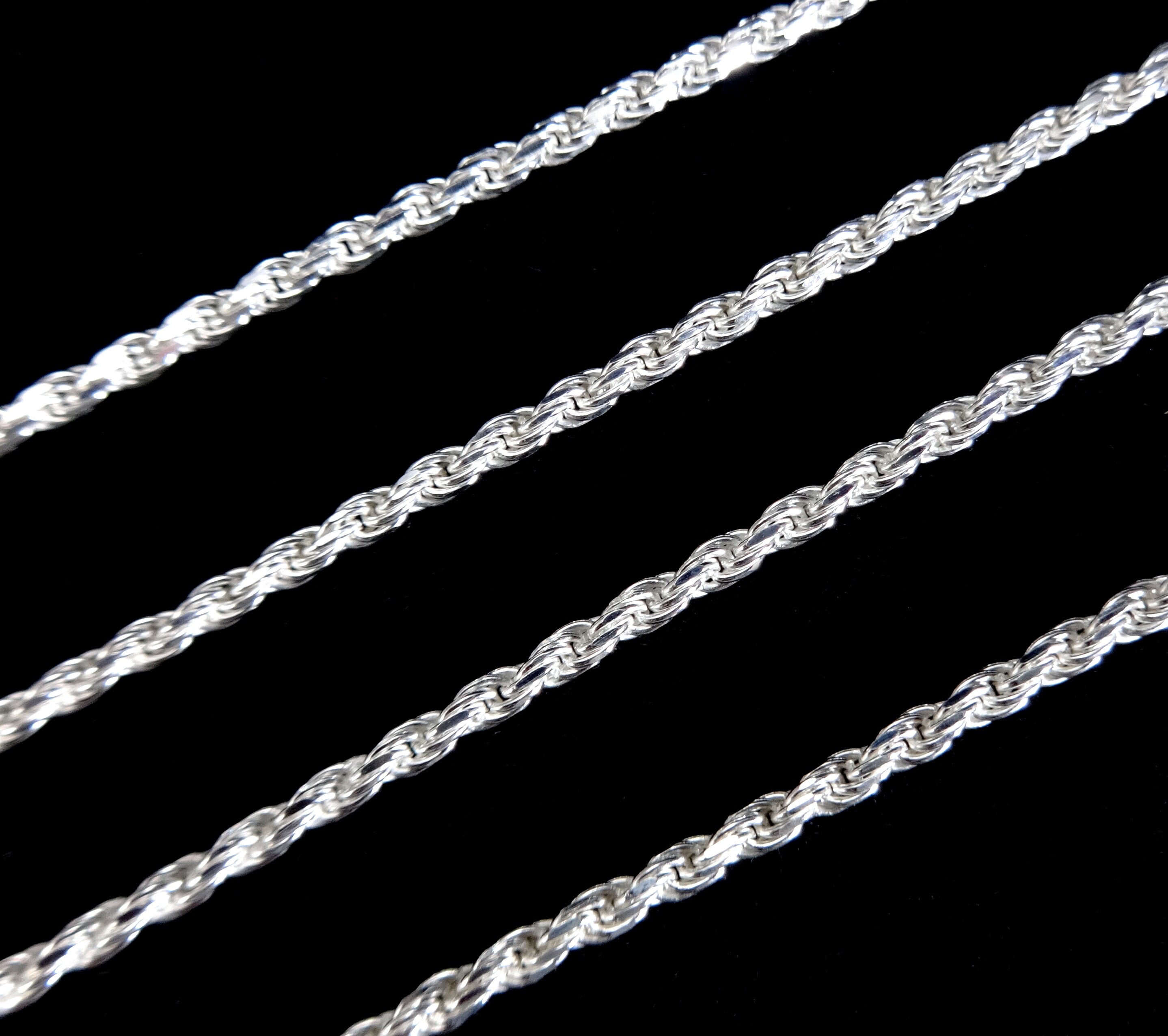 Details about   Rope Chain 2mm Italian 925 Sterling Silver Lobster Claw Closure 18 or 30-Inches 