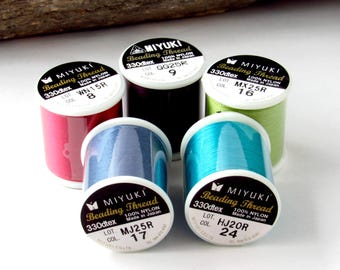 Jewel Tone Pack Miyuki Beading Thread 50m Nylon Cord Kit for Delicas Bead Weaving