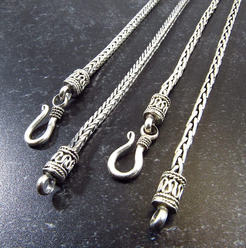 Solid 925 Sterling Silver Balinese Chains, Necklace or Bracelet ...