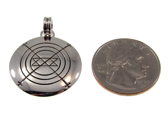 Solid 925 Sterling Silver Holy Magic Circle Amulet