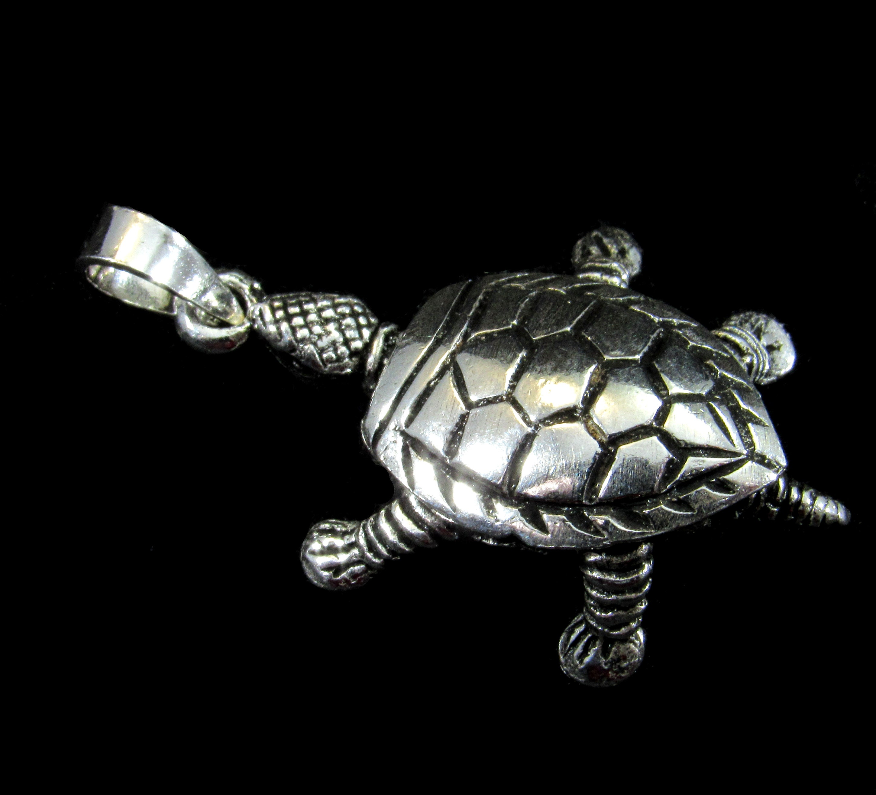 Sterling Silver 3D Deep Sea Turtle Charm Sterling Silver 3D Deep Sea Turtle Charm