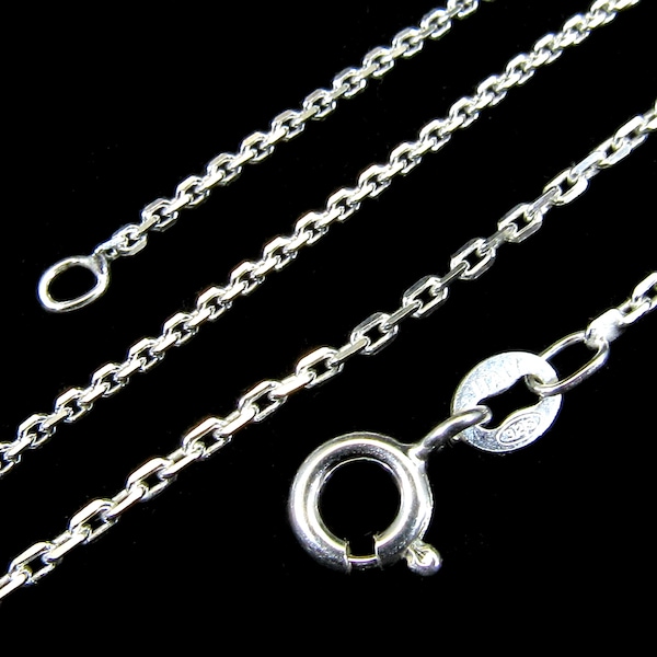 1.4MM Solid 925 Sterling Silver Italian Cable Link Anchor Chain, Made in Italy, Dainty Necklace, Length 14, 16, 18, 20, 22, or 24" Inches