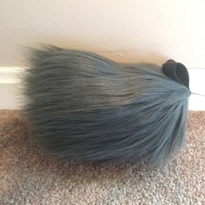 Mini Fursuit Sólido Cinza Carvão com Cauda Nub