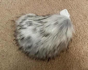 Fluffy Grey Mini Fursuit Nub Tail