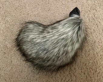 Mixed Grey Mini Fursuit Nub Tail