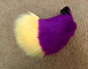 Grape and Yellow Short Fur Mini Fursuit Nub Tail