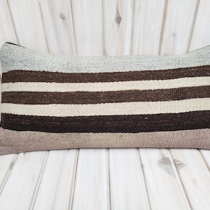 12 &#39;&#39; x 24 &#39;&#39; Zoll Kilim Kissenbezug, Dekokissen, türkisches Kelim Kissen, Teppichkissen, handgemachtes Kissen, Kelimkissen, ethnisches Kissen