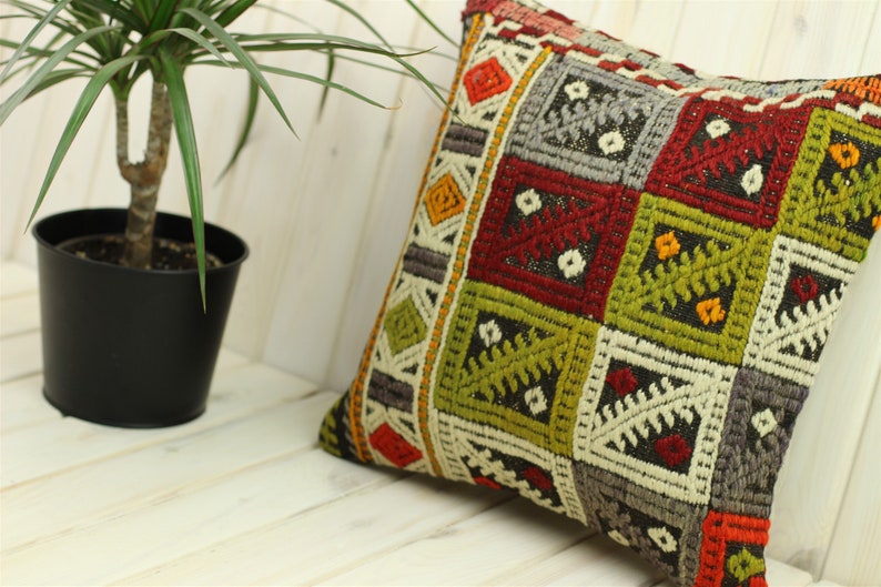 Home Decor Kilim Cushion Turkish Kilim Pillow Decorative Pillow Pillows Decorative Pillow 16*16in Home Design Home Living