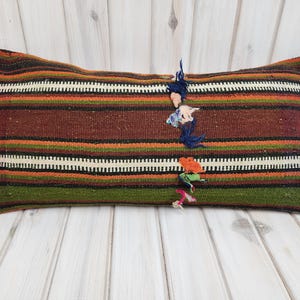 12 &#39;&#39; x 24 &#39;&#39; Zoll Kilim Kissenbezug, Dekokissen, türkisches Kelim Kissen, Teppichkissen, handgemachtes Kissen, Kelimkissen, ethnisches Kissen