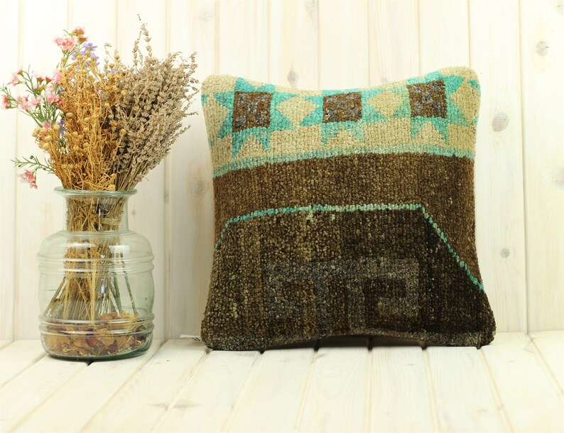 Vintage Decor Lumbar Pillow Antique Persian Rug Pillow Cover Bohemian Decor Rustic Throw Pillow Moroccan Style Couch Cushion Case 16*16in