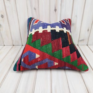 Vintage Kilim Pillow Cover: Bohemian Wool Cushion, Southwestern Accent