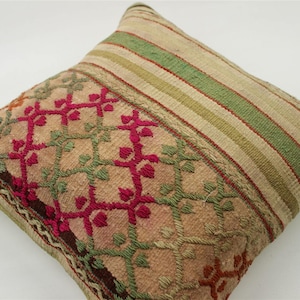 Funda de almohada Kilim, Funda de almohada turca marroquí persa Boho Kilim, Almohada kilim natural, Cojín Kilim, Almohada decorativa, 16x16 pulgadas