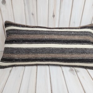 12 &#39;&#39; x 24 &#39;&#39; Zoll Kilim Kissenbezug, Dekokissen, türkisches Kelim Kissen, Teppichkissen, handgemachtes Kissen, Kelimkissen, ethnisches Kissen