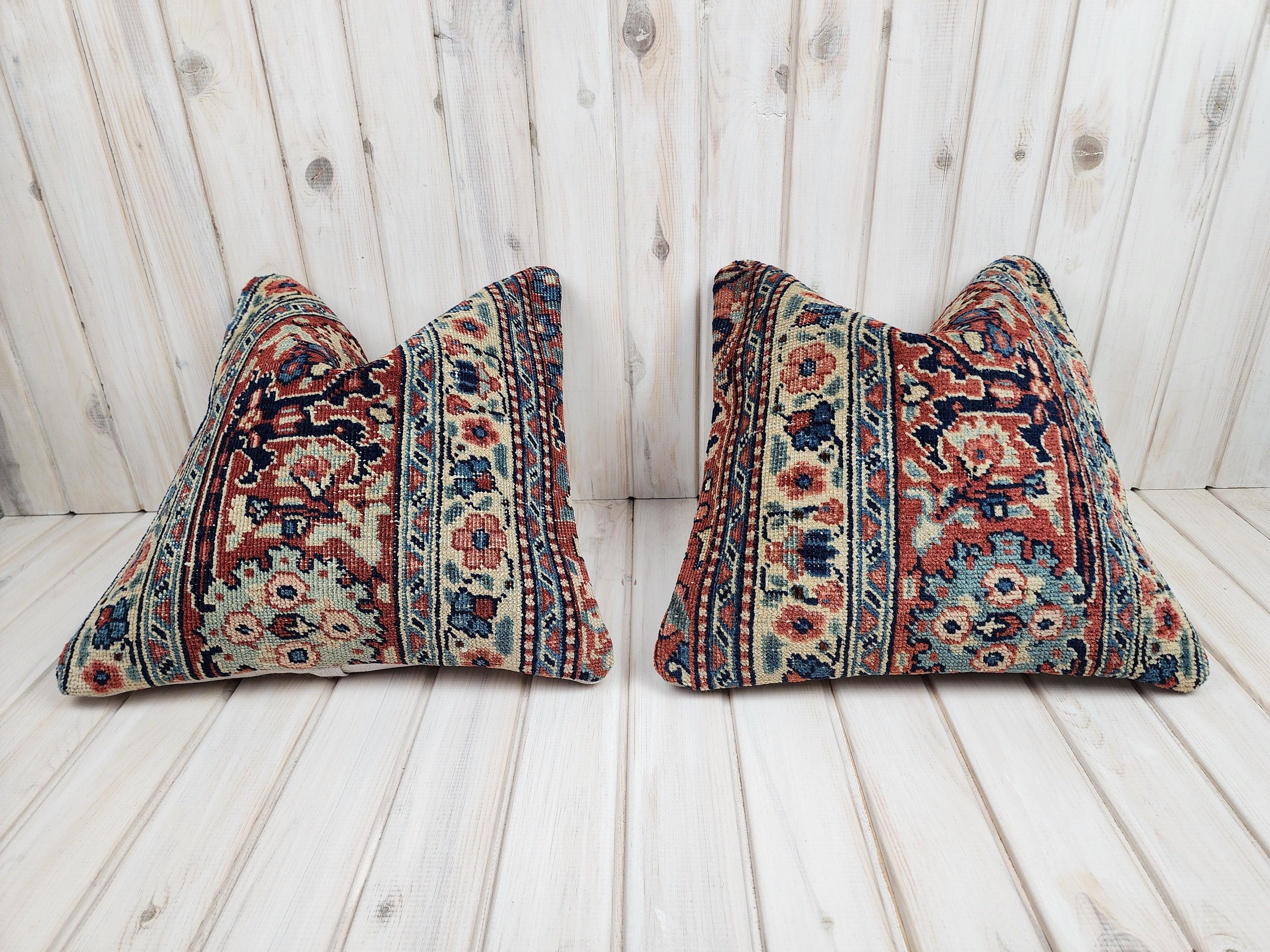 アンティークペルシャタブリーズ枕セット：キリムクッションカバー