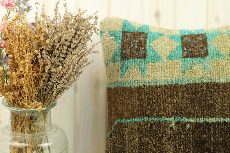 Vintage Decor Lumbar Pillow Antique Persian Rug Pillow Cover Bohemian Decor Rustic Throw Pillow Moroccan Style Couch Cushion Case 16*16in